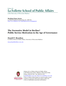 La Follette School of Public Affairs  The Normative Model in Decline?