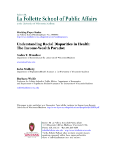 La Follette School of Public Affairs  Understanding Racial Disparities in Health: