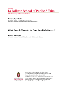 La Follette School of Public Affairs  Robert M.