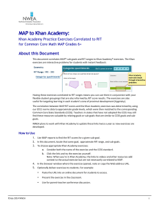 MAP to Khan Academy: About this Document