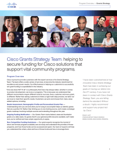 Cisco Grants Strategy Team: helping to secure funding for Cisco solutions that