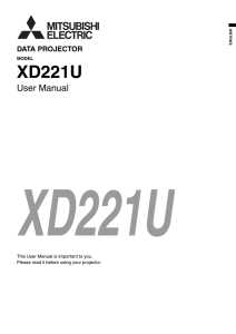 XD221U User Manual DATA PROJECTOR MODEL