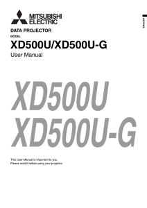 XD500U/XD500U-G User Manual DATA PROJECTOR MODEL