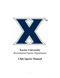 Xavier University Club Sports Manual Recreational Sports Department