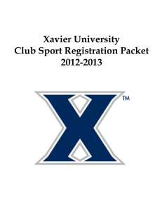 Xavier University Club Sport Registration Packet 2012-2013
