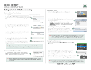 ADOBE CONNECT VISUAL QUICK START GUIDE ®