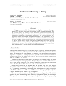 Reinforcement Learning: A Survey Leslie Pack Kaelbling