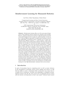 Peters J, Vijayakumar S, Schaal S (2003) Reinforcement learning for