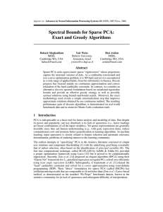 Spectral Bounds for Sparse PCA: Exact and Greedy Algorithms Abstract