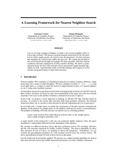 A Learning Framework for Nearest Neighbor Search