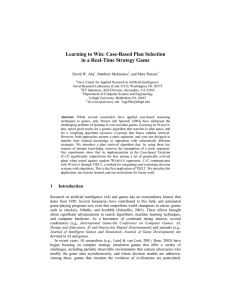 Learning to Win: Case-Based Plan Selection in a Real-Time Strategy Game