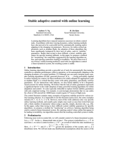Stable adaptive control with online learning Abstract