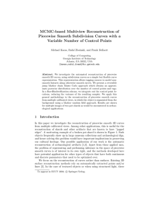 MCMC-based Multiview Reconstruction of Piecewise Smooth Subdivision Curves with a