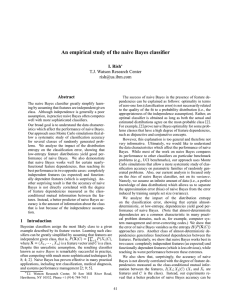 An empirical study of the naive Bayes classifier I. Rish Abstract