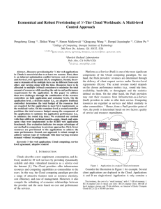 N Economical and Robust Provisioning of -Tier Cloud Workloads: A Multi-level Control Approach