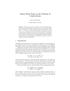Linear Sized Types in the Calculus of Constructions Jorge Luis Sacchini