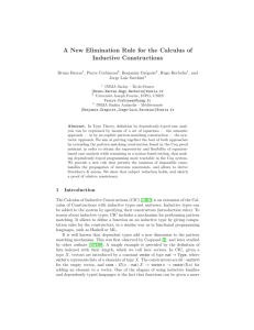 A New Elimination Rule for the Calculus of Inductive Constructions Bruno Barras