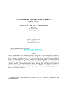 Modeling Datalog Assertion and Retraction in Linear Logic Edmund S. L. Lam and