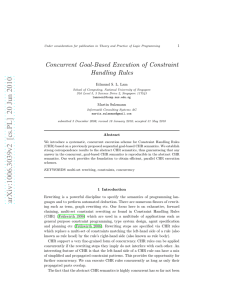 Concurrent Goal-Based Execution of Constraint Handling Rules 1 Edmund S. L. Lam