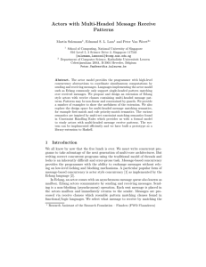 Actors with Multi-Headed Message Receive Patterns Martin Sulzmann , Edmund S. L. Lam