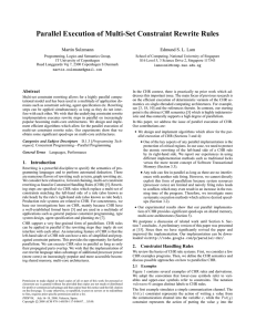 Parallel Execution of Multi-Set Constraint Rewrite Rules Martin Sulzmann