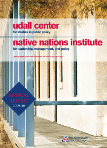 udall center native nations institute ANNUAL REPORT