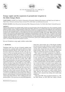 Energy supply and the expansion of groundwater irrigation in