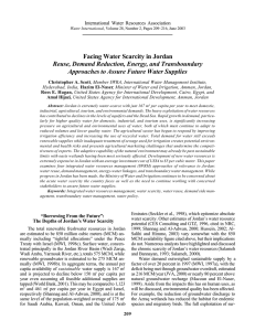 Facing Water Scarcity in Jordan Reuse, Demand Reduction, Energy, and Transboundary