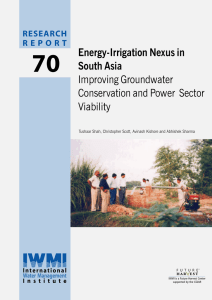 70 Energy-Irrigation Nexus in South Asia Improving Groundwater