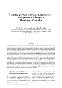 1 Wastewater Use in Irrigated Agriculture: Management Challenges in Developing Countries