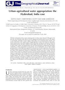 Urban–agricultural water appropriation: the Hyderabad, India case