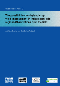 The possibilities for dryland crop yield improvement in India's semi-arid