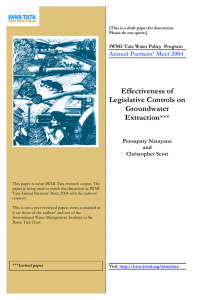 Effectiveness of Legislative Controls on Groundwater Extraction