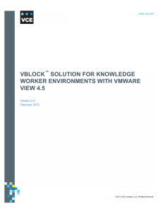 VBLOCK SOLUTION FOR KNOWLEDGE WORKER ENVIRONMENTS WITH VMWARE VIEW 4.5