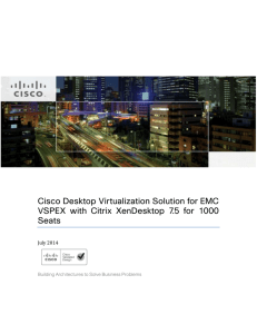 Cisco Desktop Virtualization Solution for EMC Seats