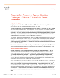 Cisco Unified Computing System: Meet the Challenges of Microsoft SharePoint Server Workloads