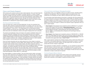 Cisco and Oracle Support Cisco and Oracle Joint Support: Managing Escalation