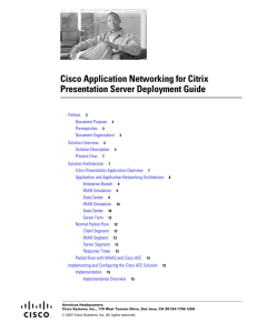 Cisco Application Networking for Citrix Presentation Server Deployment Guide