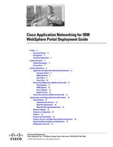 Cisco Application Networking for IBM WebSphere Portal Deployment Guide