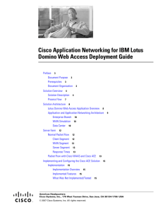 Cisco Application Networking for IBM Lotus Domino Web Access Deployment Guide