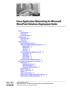 Cisco Application Networking for Microsoft SharePoint Solutions Deployment Guide