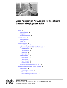 Cisco Application Networking for PeopleSoft Enterprise Deployment Guide