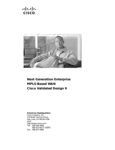 Next Generation Enterprise MPLS-Based WAN Cisco Validated Design II