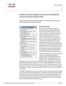 Distance Learning College Puts Community Satisfaction First by Improving Contact Center