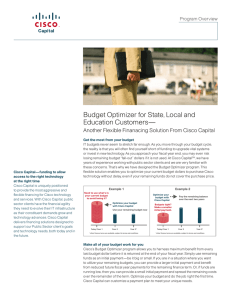 Budget Optimizer for State, Local and Education Customers— Program Overview