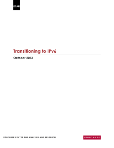 Transitioning to IPv6 October 2013