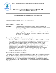 ASSURANCE CONTINUITY MAINTENANCE REPORT FOR CISCO Nexus 5000 with v5.2(1)N1(2a)