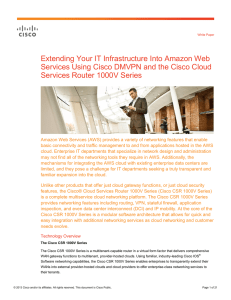 Extending Your IT Infrastructure Into Amazon Web Services Router 1000V Series