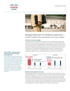 Budget Optimizer for Federal Customers— Program Overview