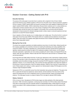 Solution Overview—Getting Started with IPv6 Executive Summary
